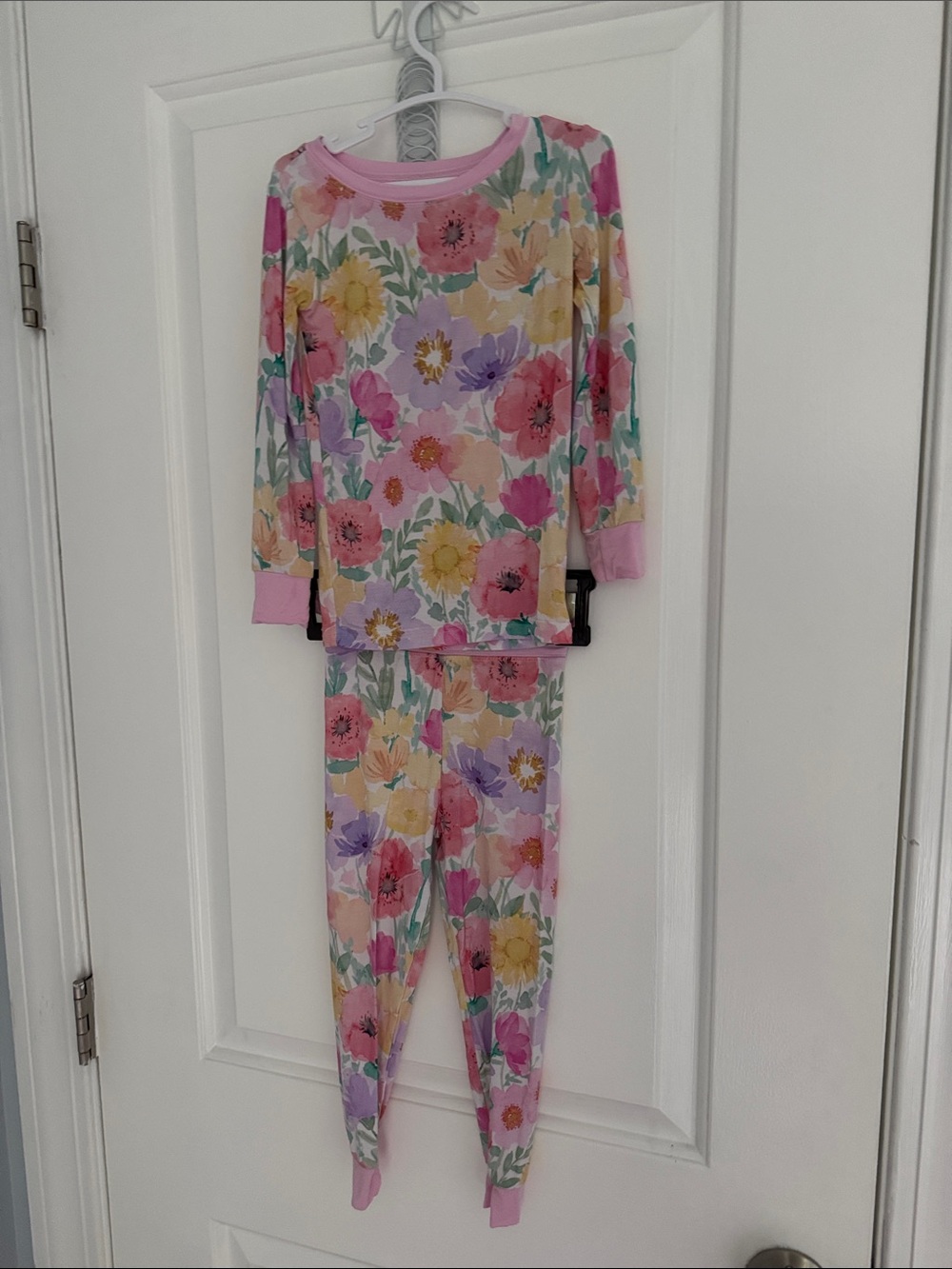 2T Little Sleepies Watercolor Meadow Kids Floral Pink Long Sleeve Pajama Set